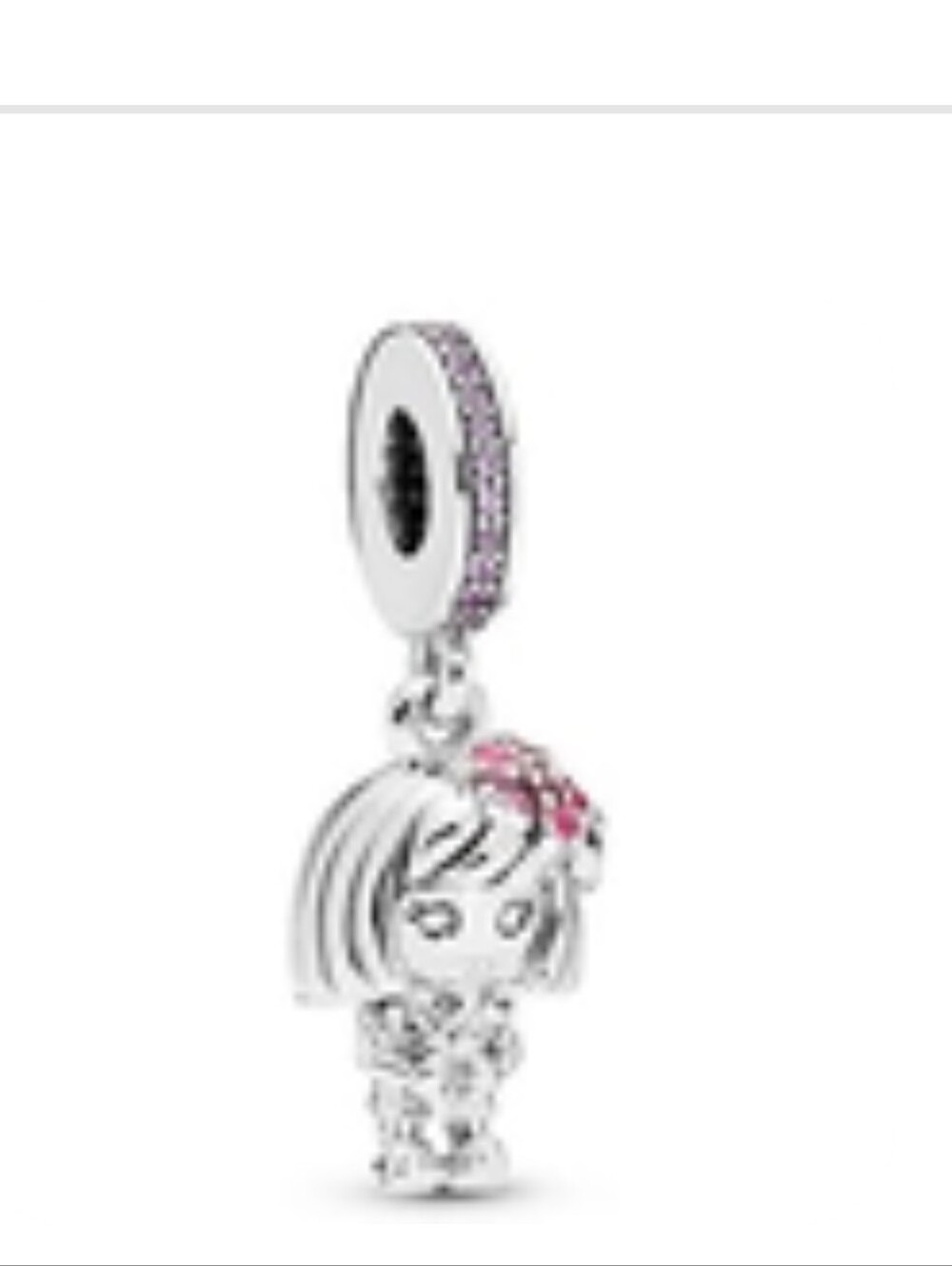Silver Girl Charm Bead
